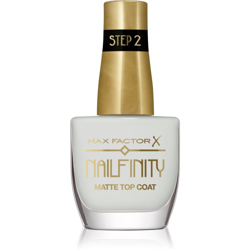 Max Factor Nailfinity Matte Top Coat gélový vrchný lak na nechty s matným efektom odtieň 101 Velvet Curtain 12 ml