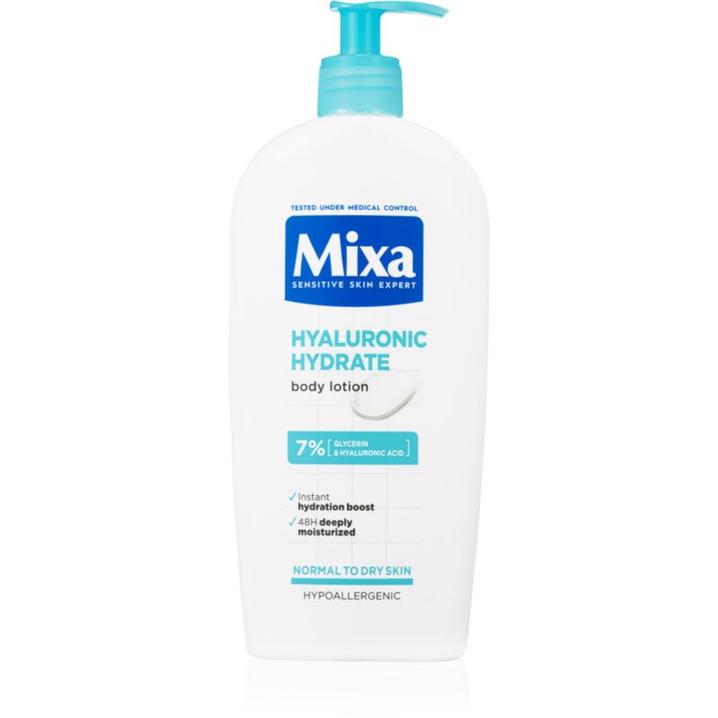 MIXA Hyalurogel intenzívne hydratačné telové mlieko pre suchú a citlivú pokožku 400 ml