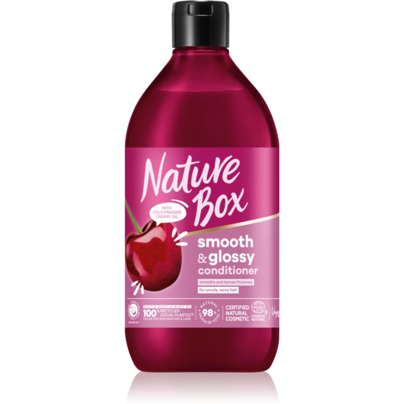 Nature Box Cherry uhladzujúci kondicionér pre nepoddajné a krepovité vlasy 385 ml