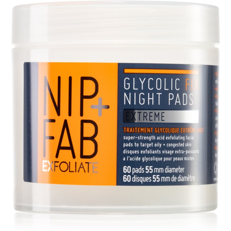 NIPFAB Glycolic Fix Extreme čistiace tampóny na noc 60 ks