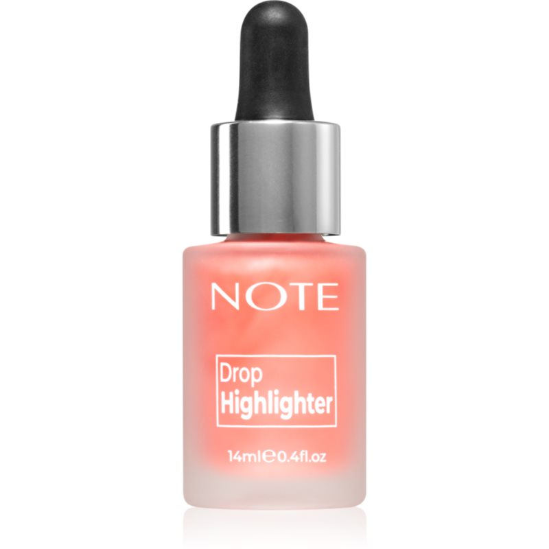 Note Cosmetique Drop Highlighter tekutý rozjasňovač s kvapkadlom 01 Pearl Rose 14 ml