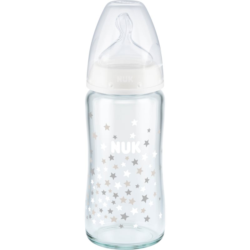 NUK First Choice  240 ml sklenená dojčenská fľaša s kontrolou teploty 240 ml