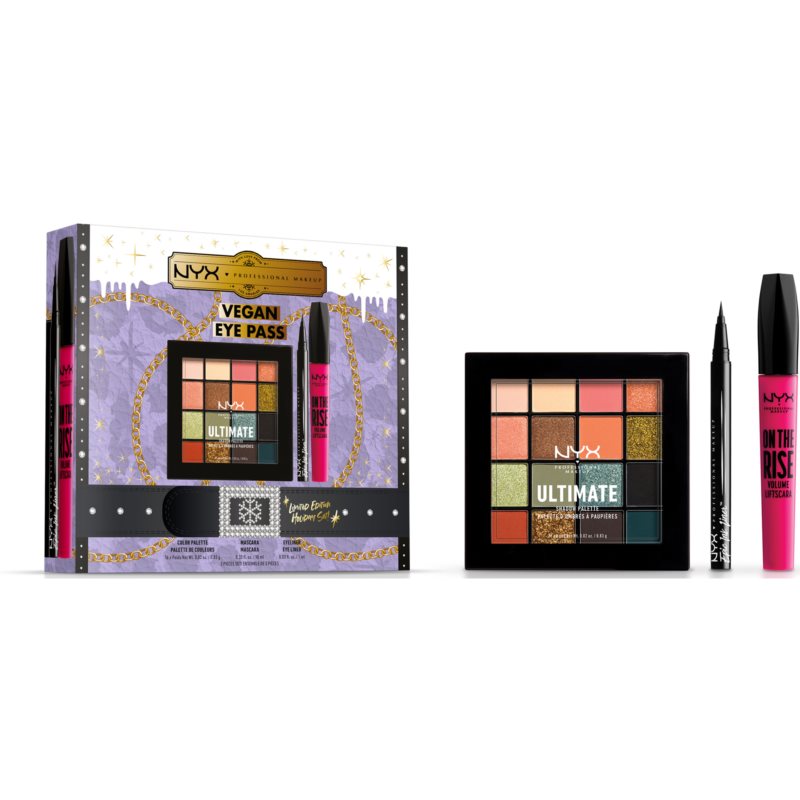 NYX Professional Makeup Limited Edition Xmass Eye Pass Set vianočná darčeková sada pre perfektný vzhľad 3 ks