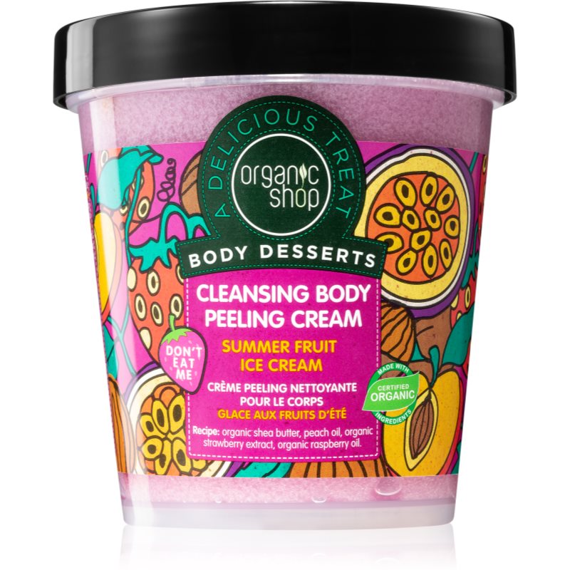 Organic Shop Body Desserts Summer Fruit Ice Cream čistiaci peelingový krém 450 ml