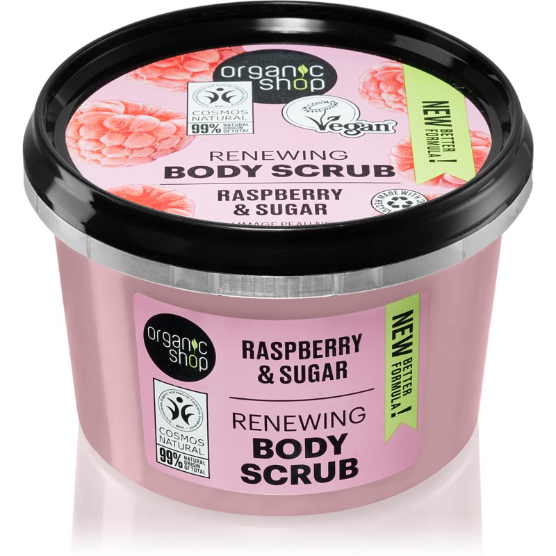 Organic Shop Raspberry  Sugar jemný telový peeling 250 ml
