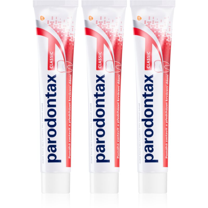 Parodontax Classic zubná pasta proti krvácaniu ďasien bez fluóru 3x75 ml