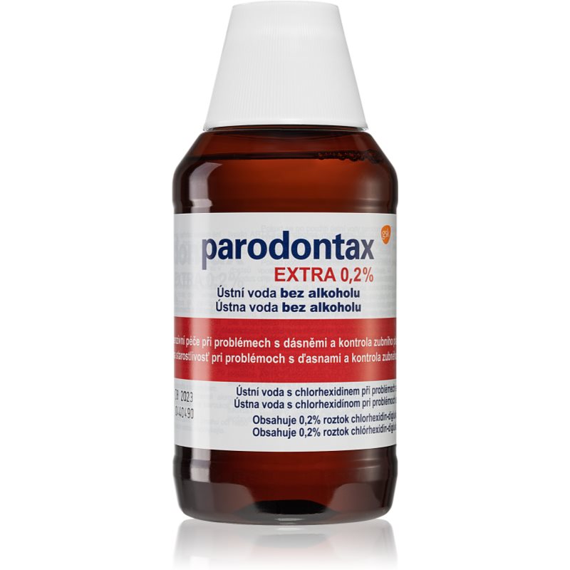 Parodontax Extra 0,2 percent ústna voda proti zubnému povlaku a pre zdravé ďasná bez alkoholu 300 ml