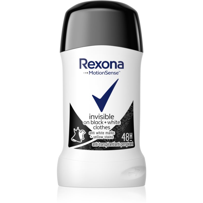 Rexona Invisible on Black  White Clothes Antiperspirant tuhý antiperspitant 48h 40 ml