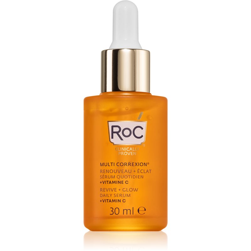 RoC Multi Correxion Revive  Glow rozjasňujúce sérum s vitamínom C na tvár a krk 30 ml