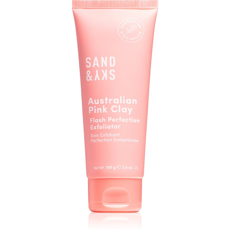Sand  Sky Australian Pink Clay Flash Perfection Exfoliator čistiaci peeling pre stiahnutie pórov a matný vzhľad pleti 100 ml