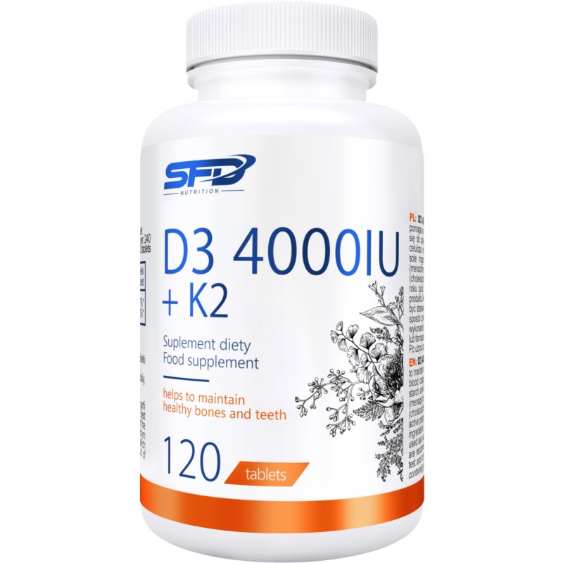 SFD Nutrition D3 4000IU  K2 podpora normálneho stavu kostí a zubov 120 tbl