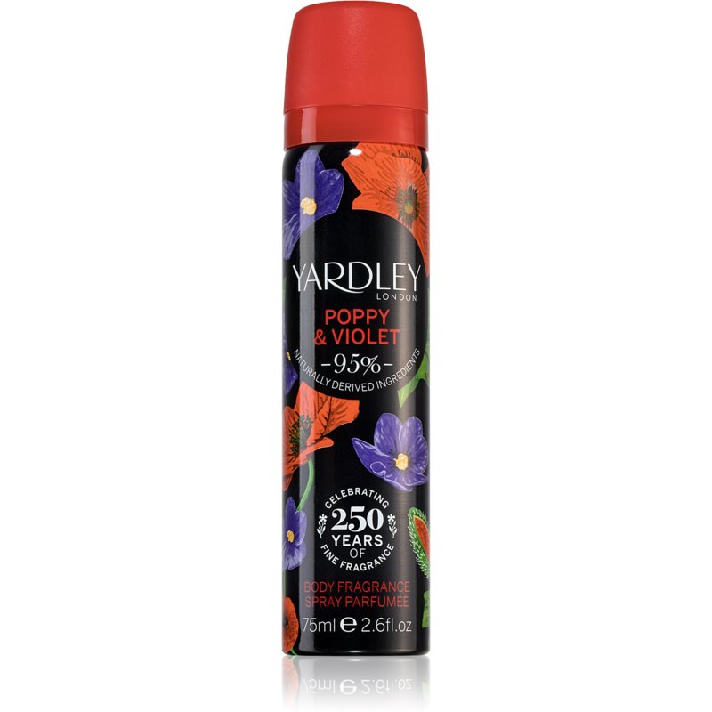 Yardley Poppy  Violet parfémovaný telový sprej pre ženy 75 ml