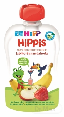 HiPP HiPPis 100 percent Ovocie Jablko Banán Jahoda