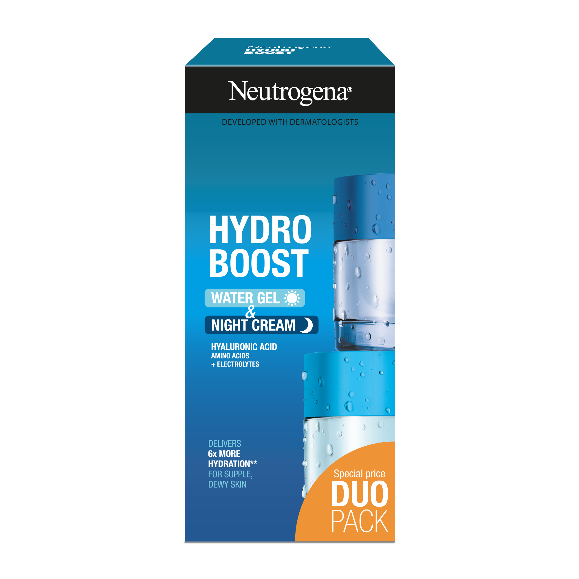 NEUTROGENA® Hydro Boost DUOPack hydratačný pleťový gél  nočný krém 2x50ml