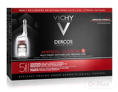 VICHY Dercos Aminexil Clinical 5 Multiúčelová kúra proti vypadávaniu vlasov pre mužov 21 x 6 ml