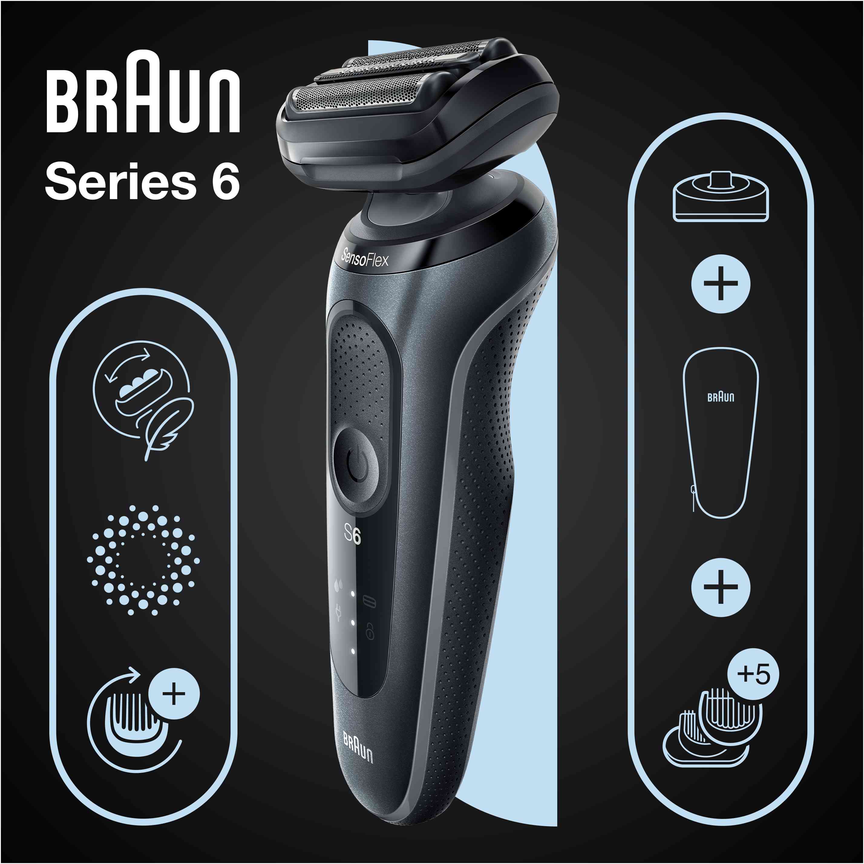 BRAUN Series 6 61-N4500cs Black