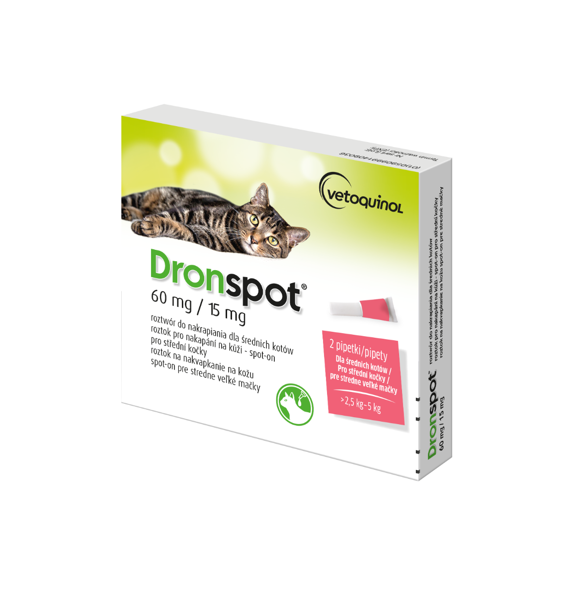 Dronspot 60 mg15 mg spot-on (2 pipety)