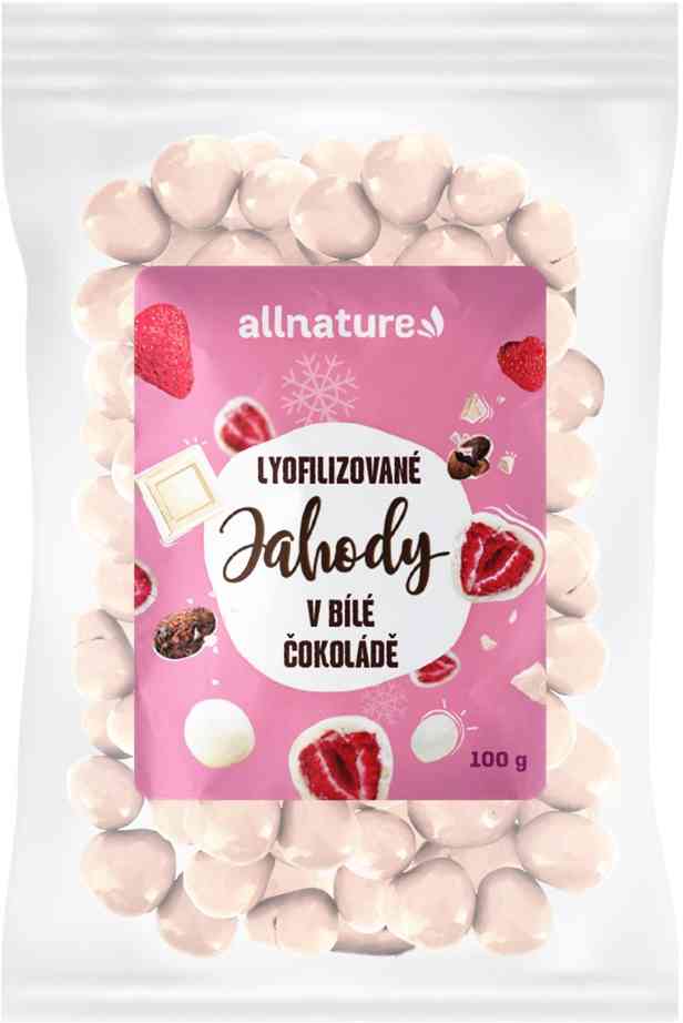 Allnature Mrazem sušené jahody v bielej čokoláde