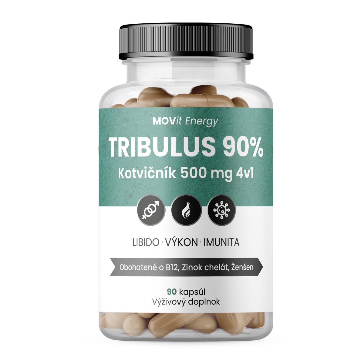 MOVit TRIBULUS 90 percent Kotvičník 500 mg 4v1