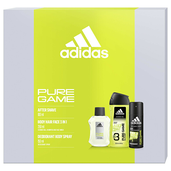 ADIDAS Pure Game voda po holení 100ML  deodorant 150ML  sprchový gél 250ML