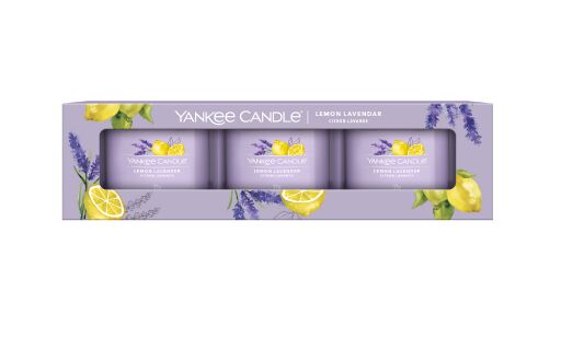 Yankee Candle 3x votívna sviečka v skle Lemon Lavender