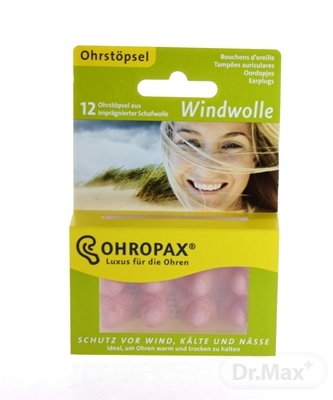 CHRANIC SLUCHU OHROPAX WINDWOLLE 12KS DO VODY