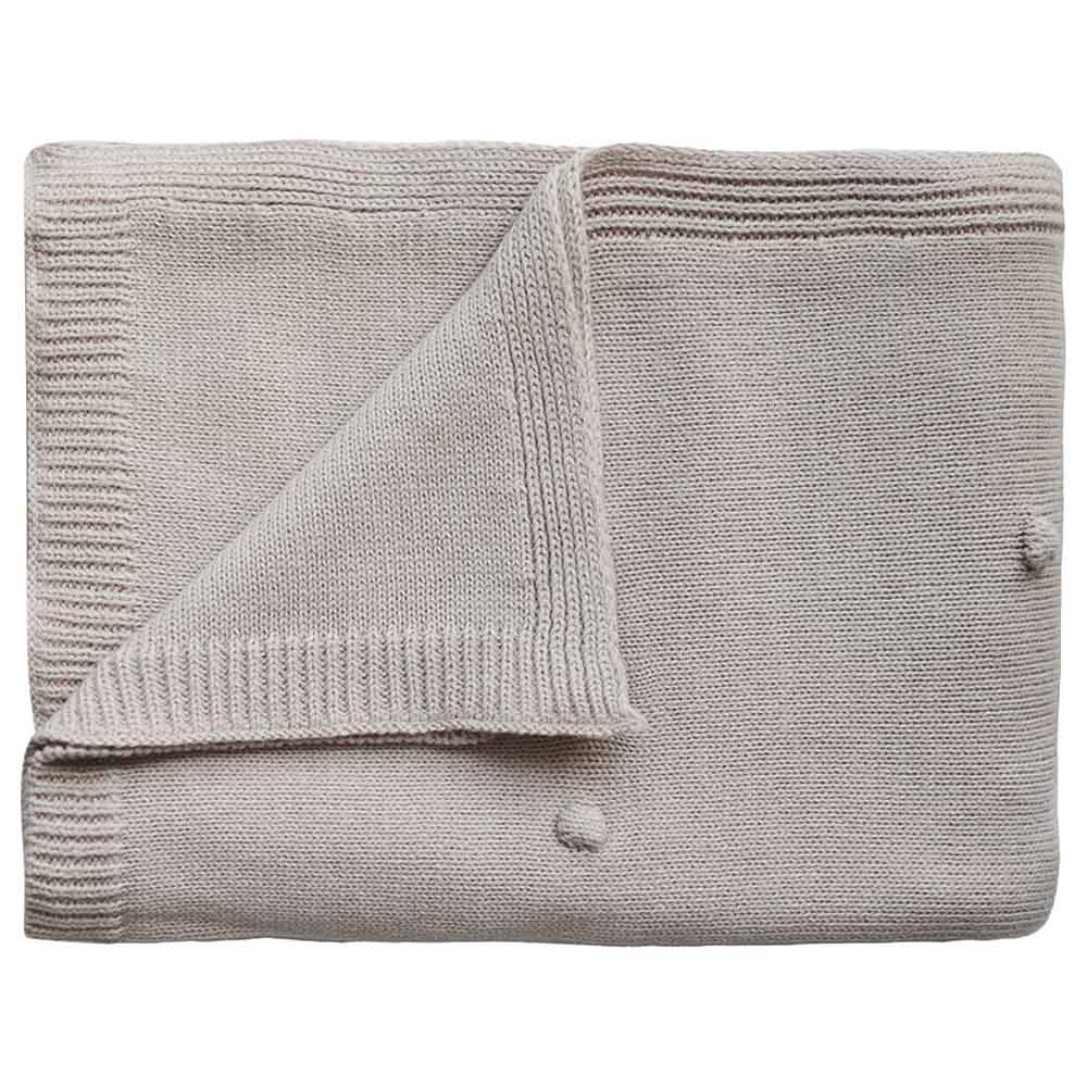 Mushie pletená detská deka z organickej bavlny, bodkovaná - off white