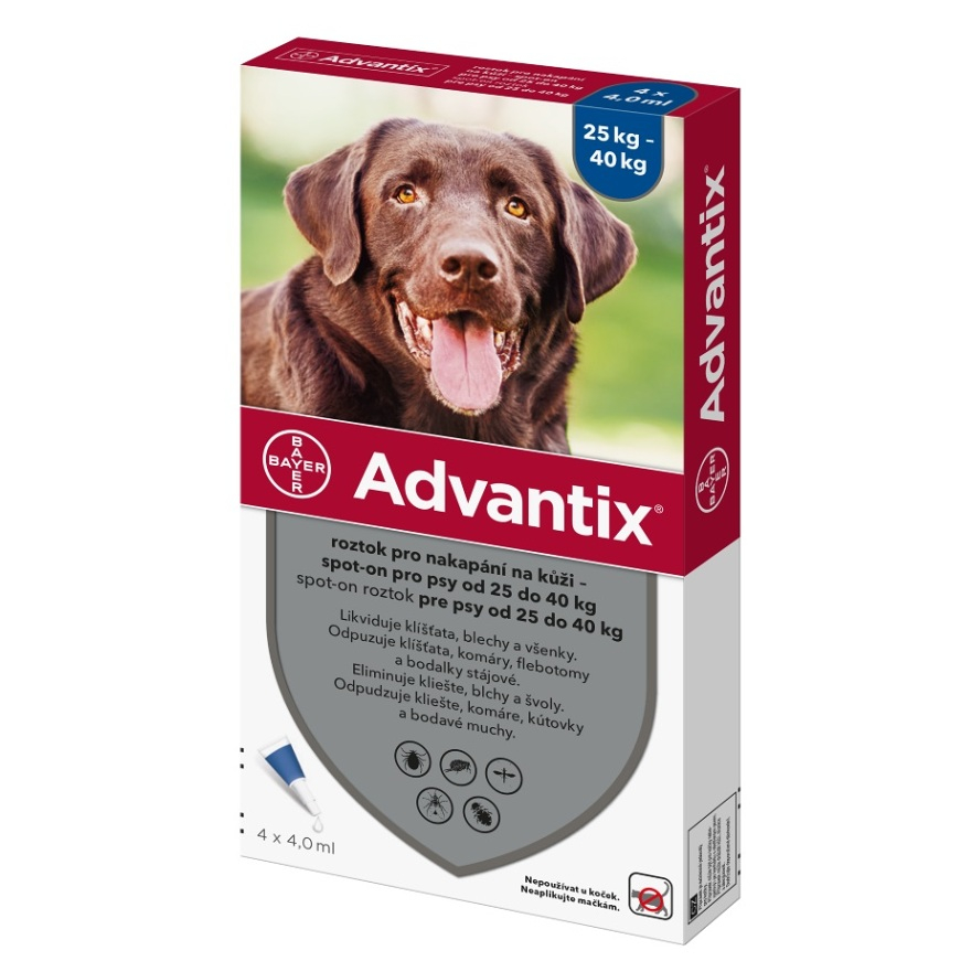 ADVANTIX Spot-on pre psov 25-40 kg 4 ml 4 pipety