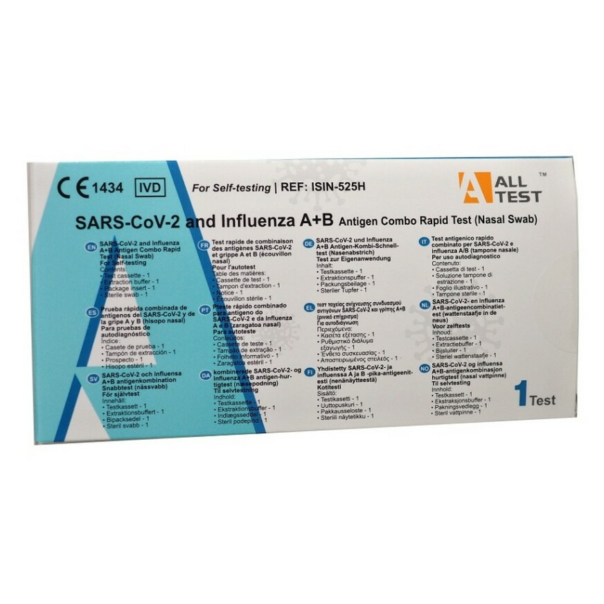 ALL Test SARS-CoV-2 a chrípka AB antigénový kombo rýchlostest z nosa 1 kus