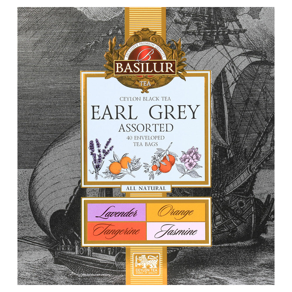 BASILUR Earl Grey Assorted čierny čaj 40 vreciek