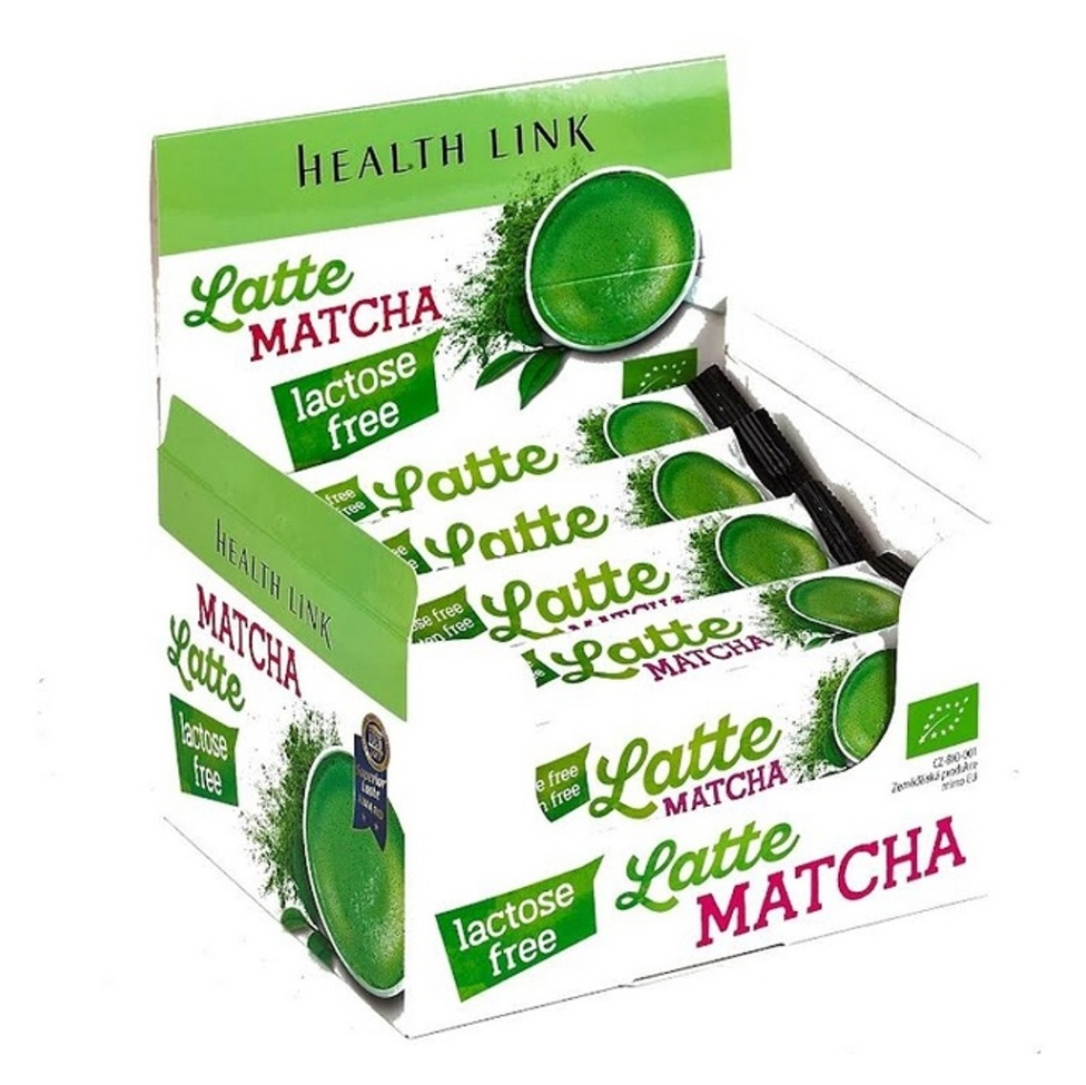 HEALTH LINK Latte matcha bez laktózy a lepku BIO 40 sáčkov  2 ZADARMO
