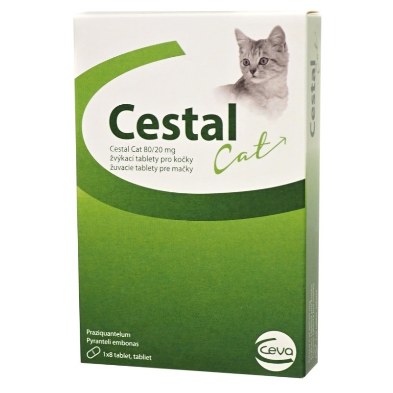 CESTAL CAT 80 mg20 mg žuvacie tablety pre mačky 8 ks