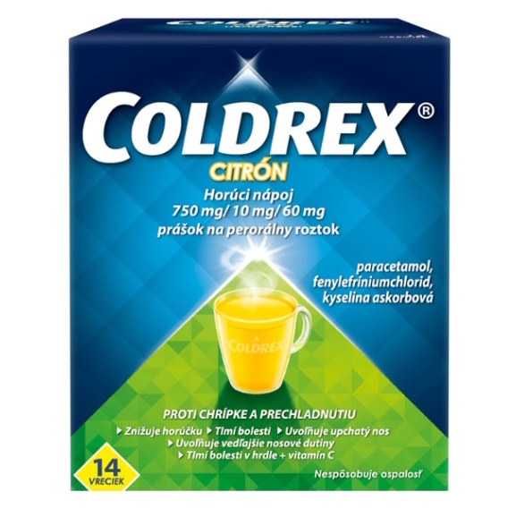 COLDREX Horúci nápoj citrón 14 vreciek