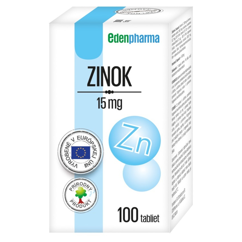 EDENPHARMA Zinok 15 mg 100 tabliet