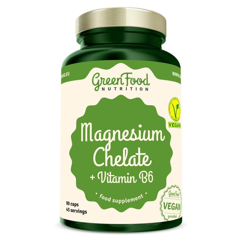 GREENFOOD NUTRITION Magnesium chelát  vitamín B6 90 kapsúl