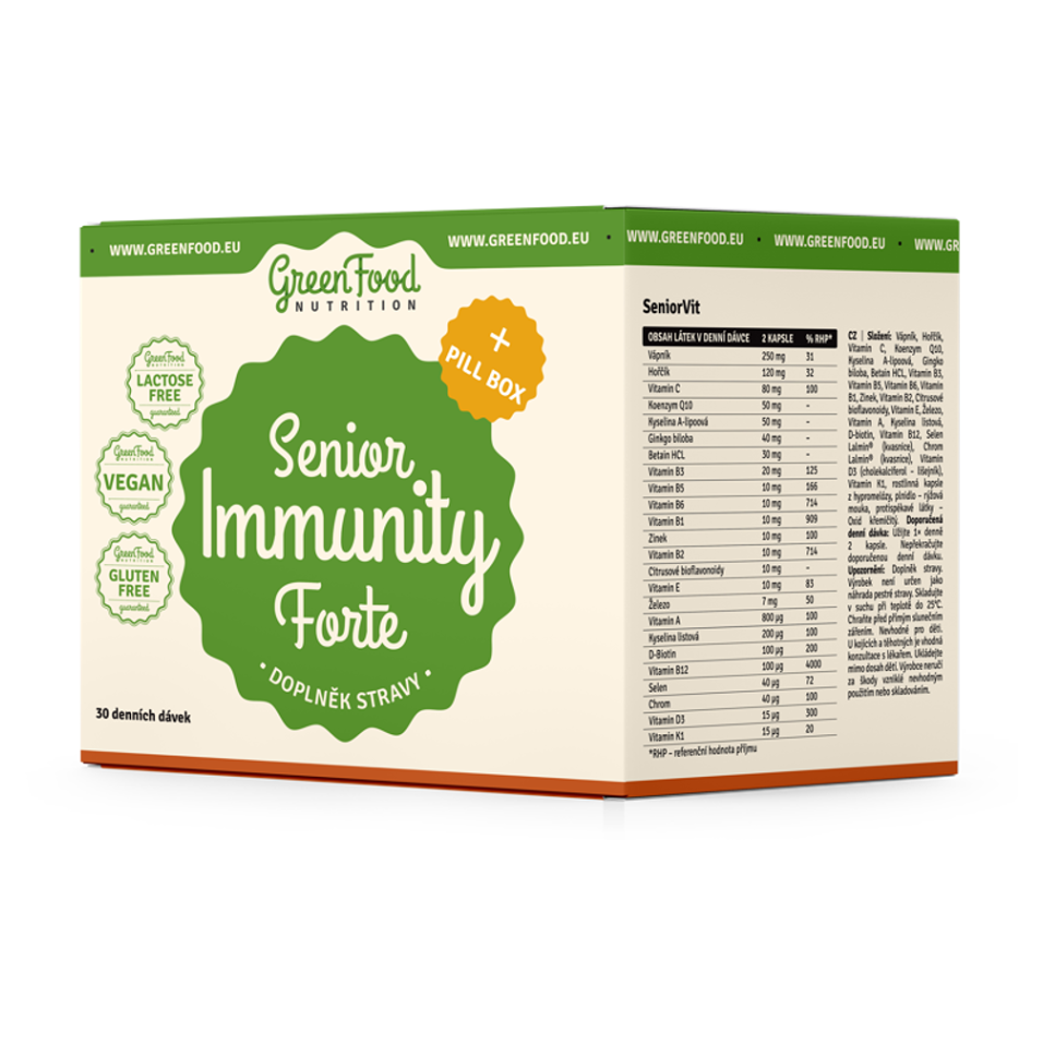 GREENFOOD NUTRITION Senior Immunity Forte SeniorVit 60 kapsúl a Vegan Omega 3,6,9 60 kapsúl  PILLBOX