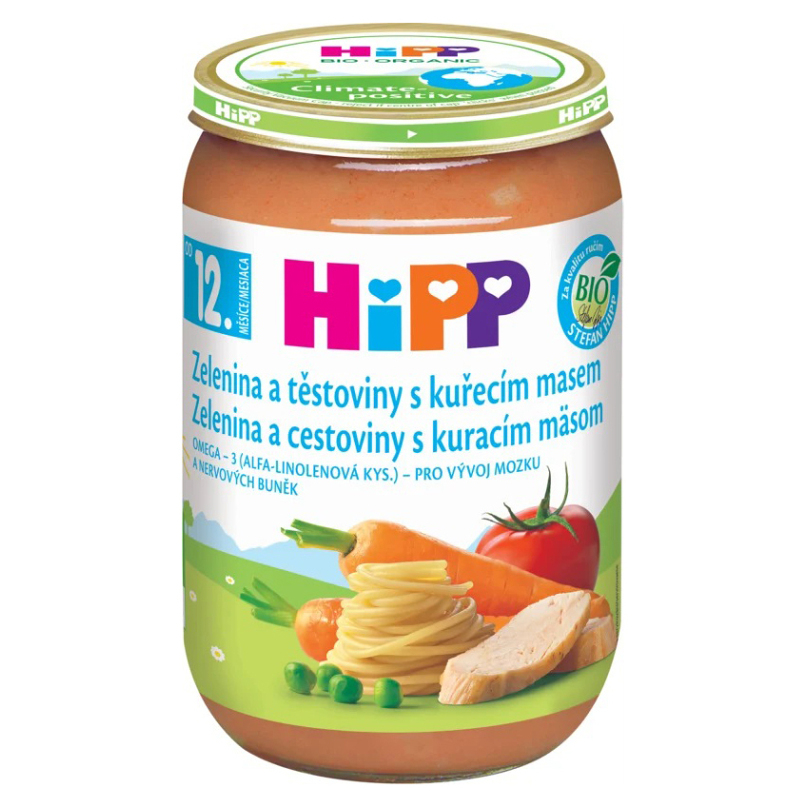 HIPP Menu bio zelenina a cestoviny s kuracím mäsom 12m 220 g