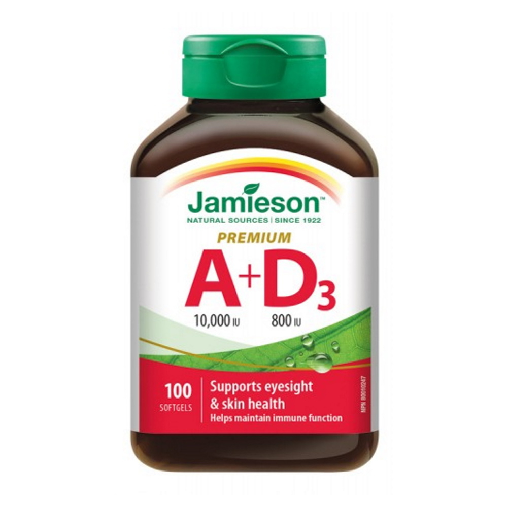 JAMIESON Vitamín A a D3 Premium 10000 IU 800 IU 100 kapsúl