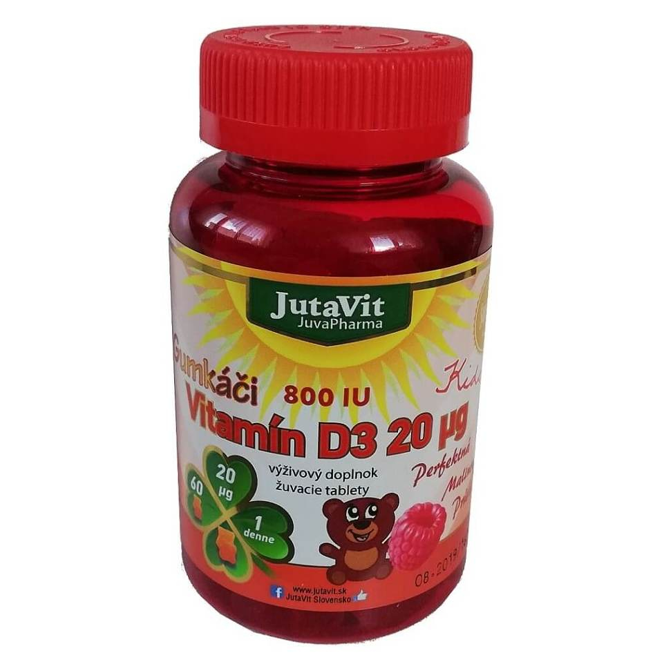 JUTAVIT Gumkáči vitamín D3 20 µg - kids 60 gum