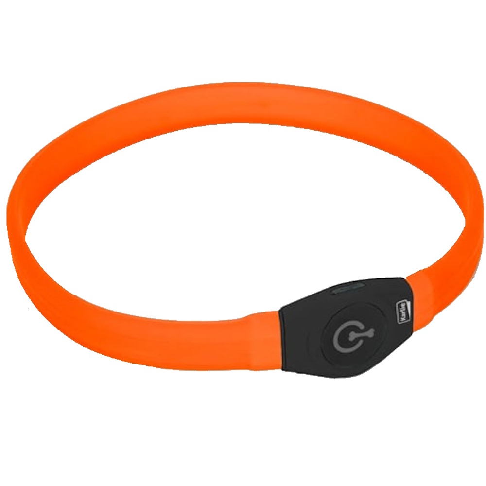 KARLIE Visio Light LED USB nabíjací obojok pre psov oranžový 65 cm