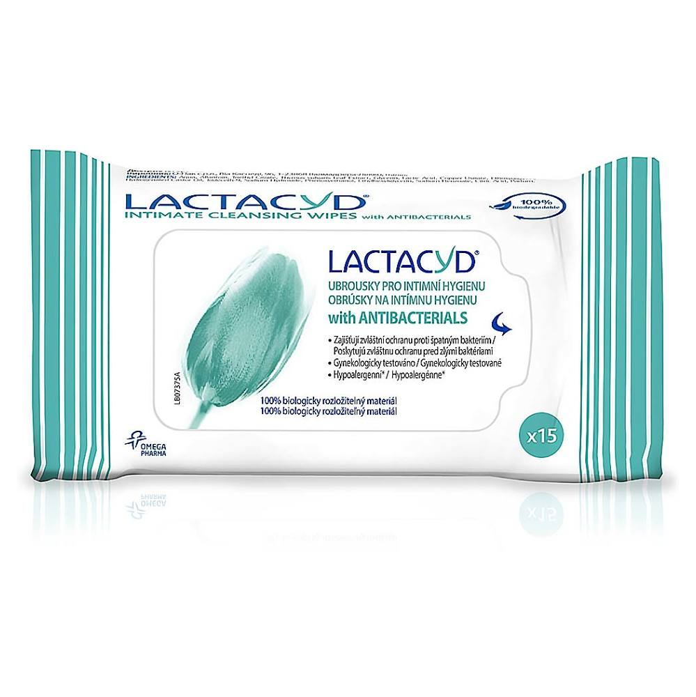 LACTACYD Obrúsky pre intímnu hygienu Antibakteriálne 15 kusov