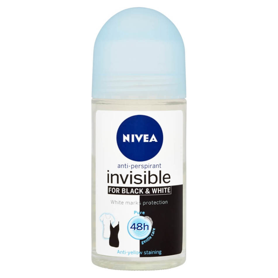 NIVEA Guľôčkový antiperspirant Invisible for Black amp; White Pure 50 ml
