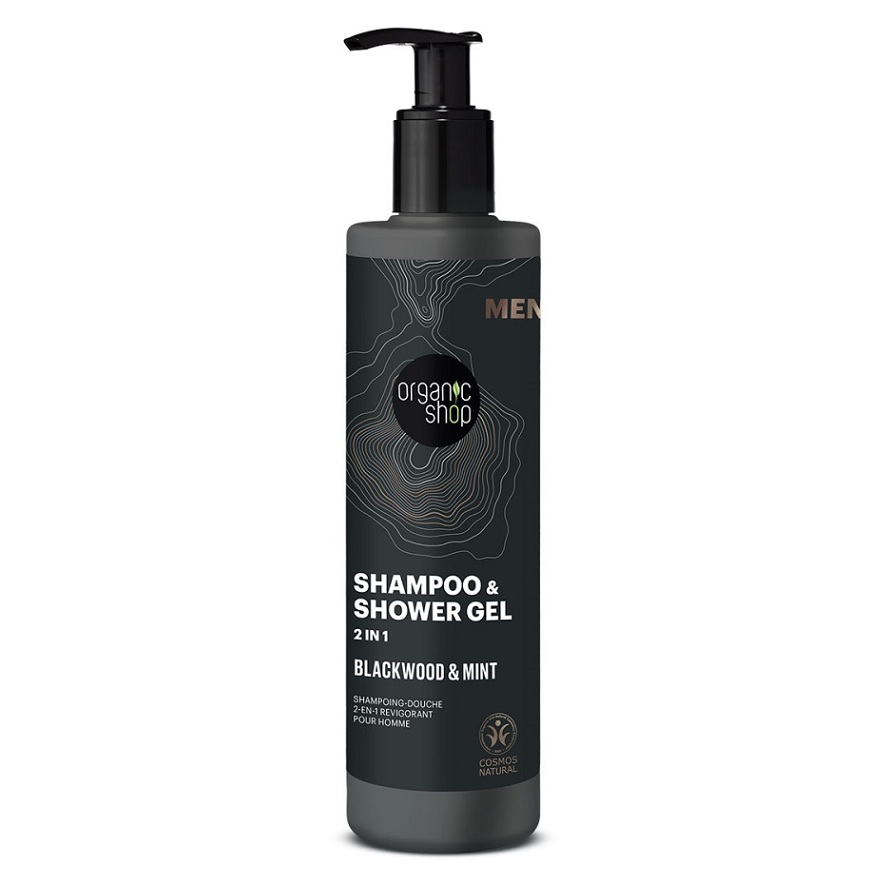 ORGANIC SHOP Sprchový gél a šampón 2 v 1 Blackwood a mäta 280 ml