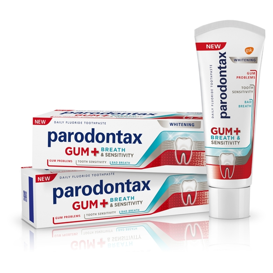 PARODONTAX Zubná pasta Gum  Breath  Sensitivity Whitening 2 x 75 ml