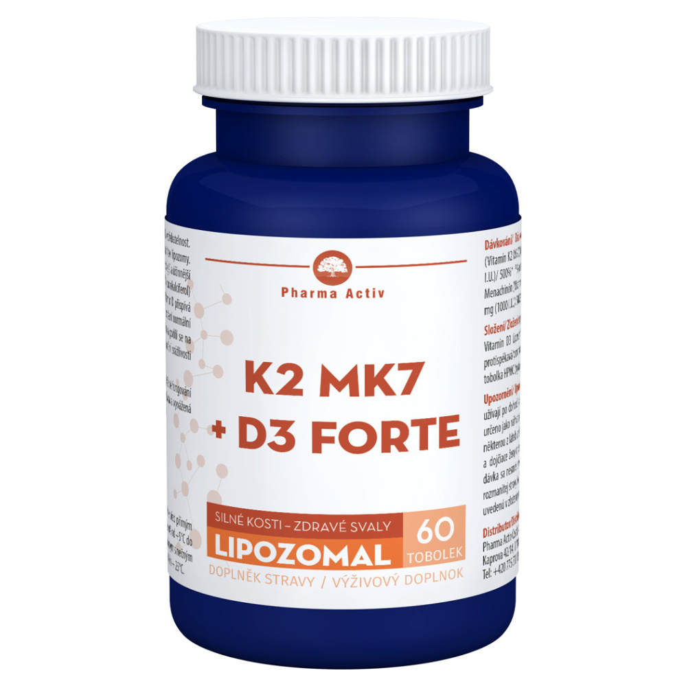 PHARMA ACTIV Lipozomal K2 MK7  D3 forte 60 kapsúl