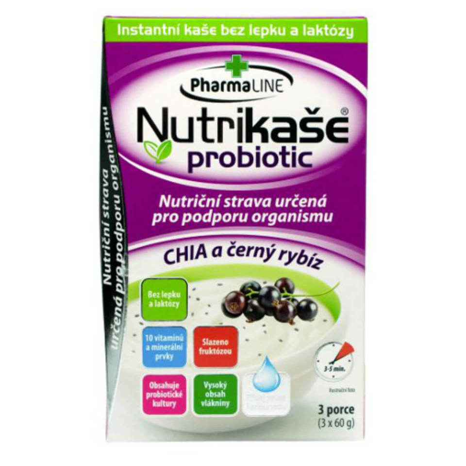 PHARMALINE Nutrikaša probiotic S chia a čiernymi ríbezľami 3x60 g