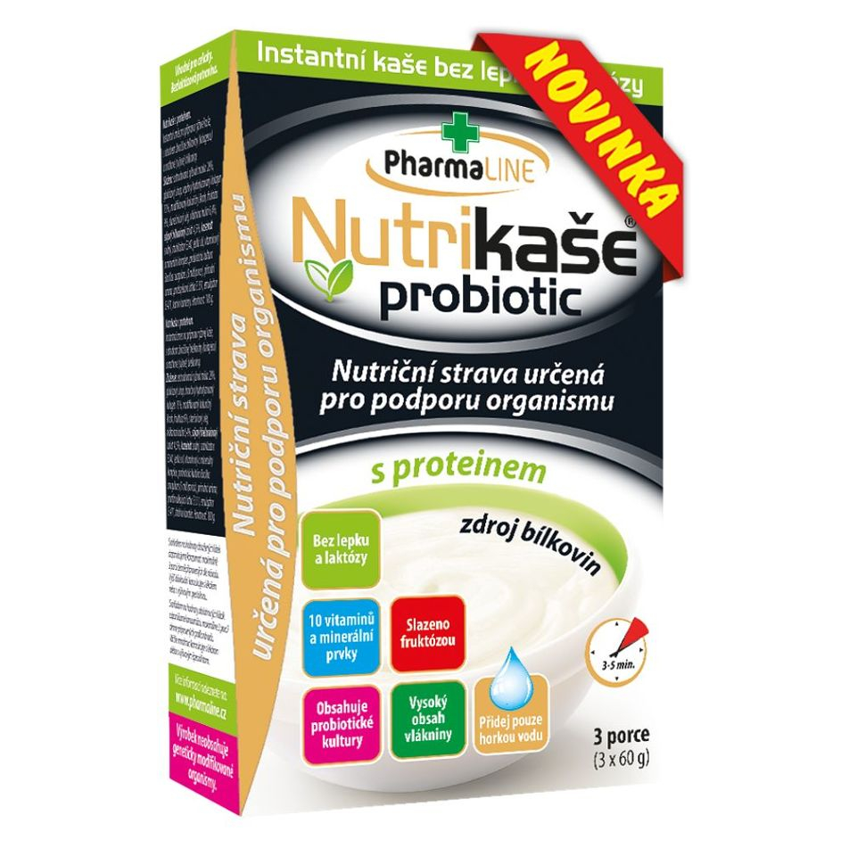 PHARMALINE Nutrikaše probiotic S proteínom 3x 60 g
