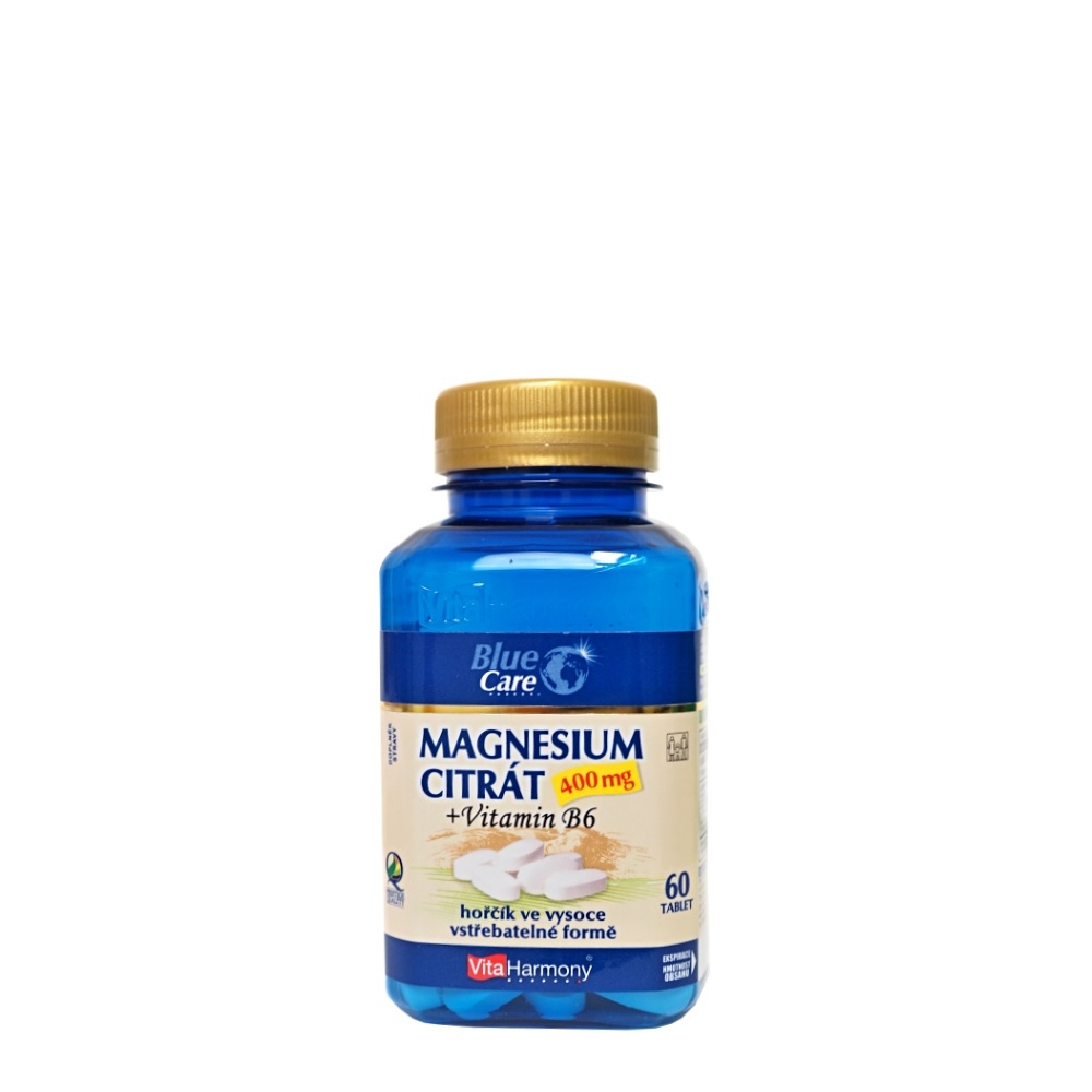 VITAHARMONY Magnesium citrát 400 mg  Vitamín B6 60 tabliet