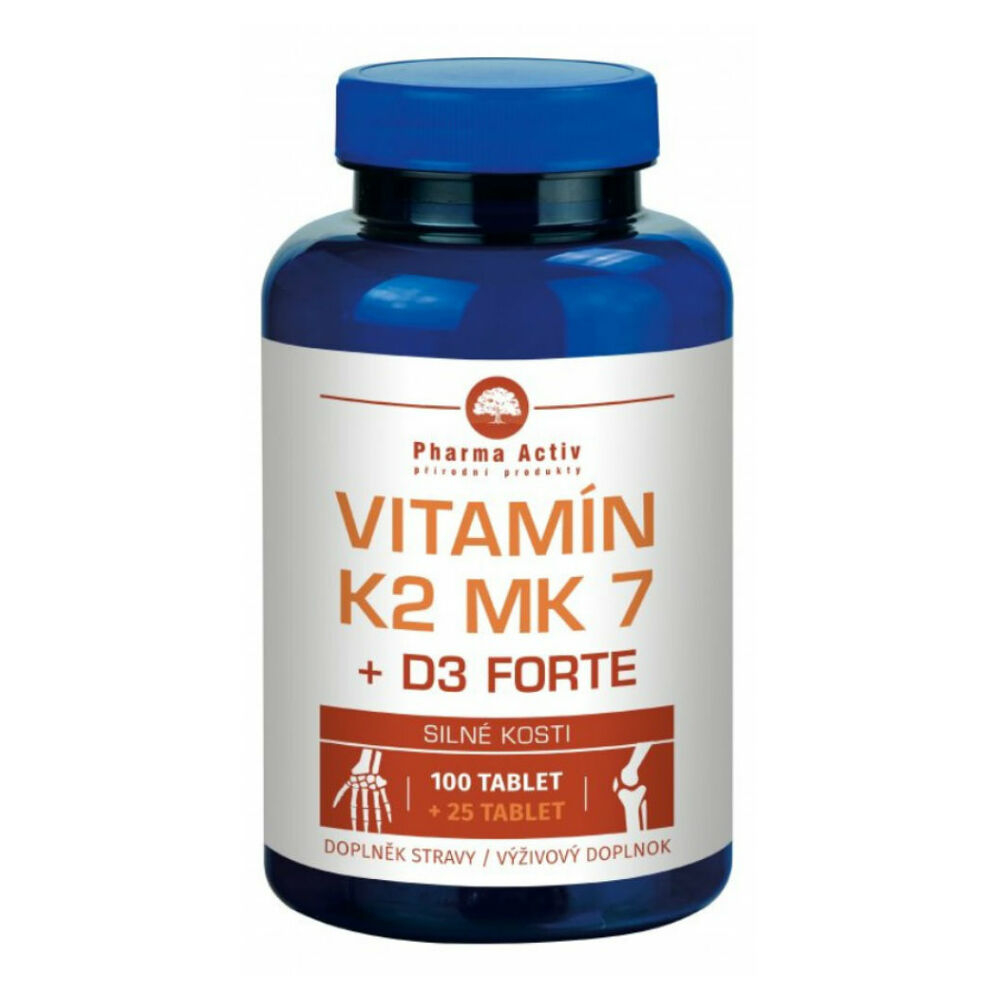 PHARMA ACTIV Vitamín K2 MK7  D3 FORTE 1000 I.U. 125 tabliet
