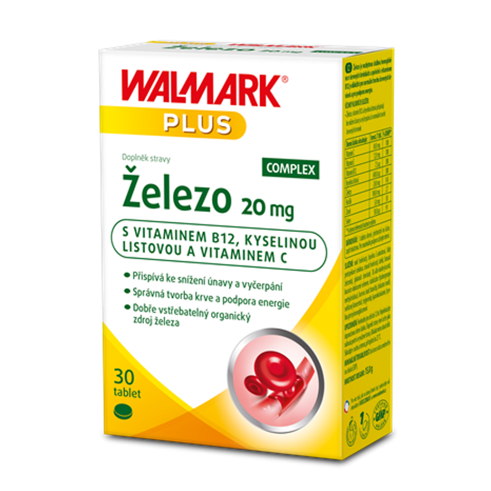 WALMARK Železo 20 mg 30 tabliet